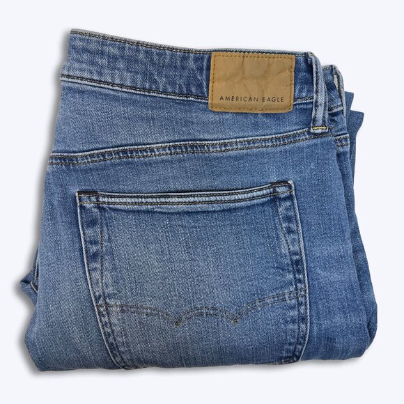 American Eagle Mens 34x36 AirFlex+ Relaxed Straight Jeans Medium Wash Denim Tall - Picture 4 of 9